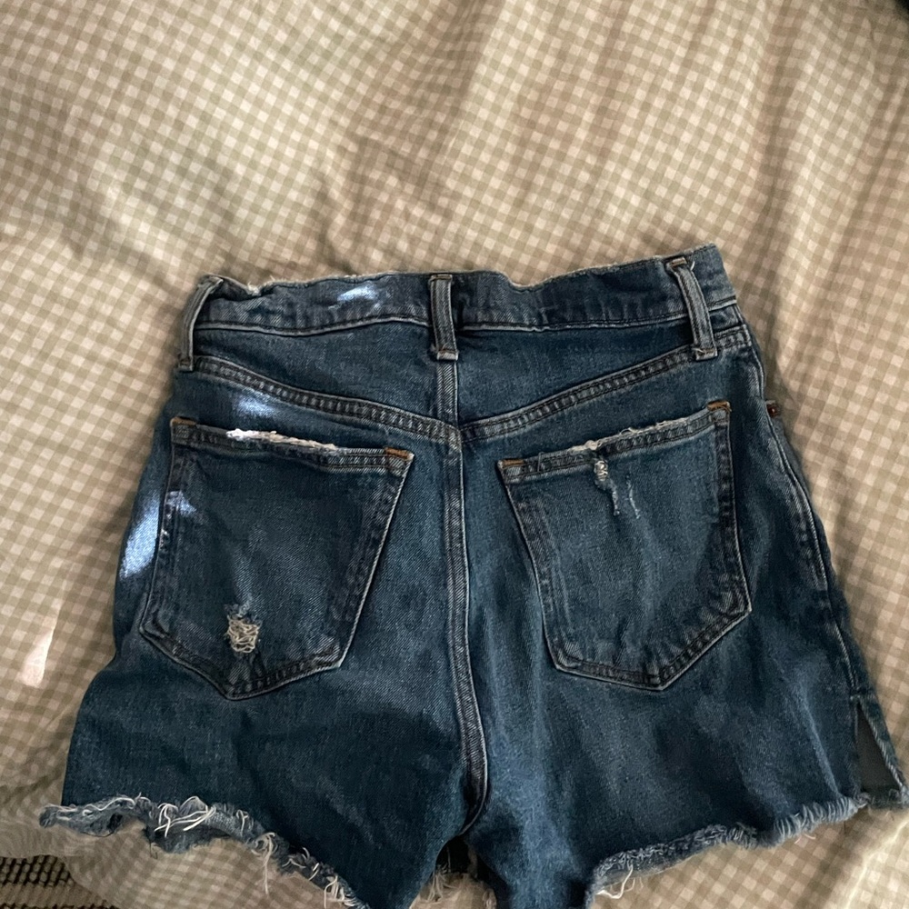 Abercrombie & Fitch Blue Jean Shorts High-Waisted Distressed